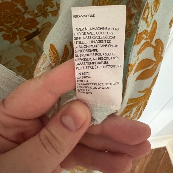 Free People Be The One Jumpsuit | Size 2 | Pale Blue-Green with Rust Floral - Picture 14 of 14